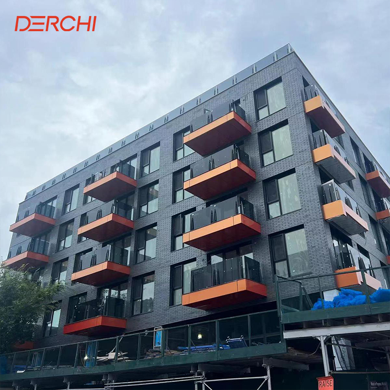 DERCHI NFRC Thermal Break Double Glaze Energy Efficient Aluminum Casement windows For House Villa Tilt and Turn Window