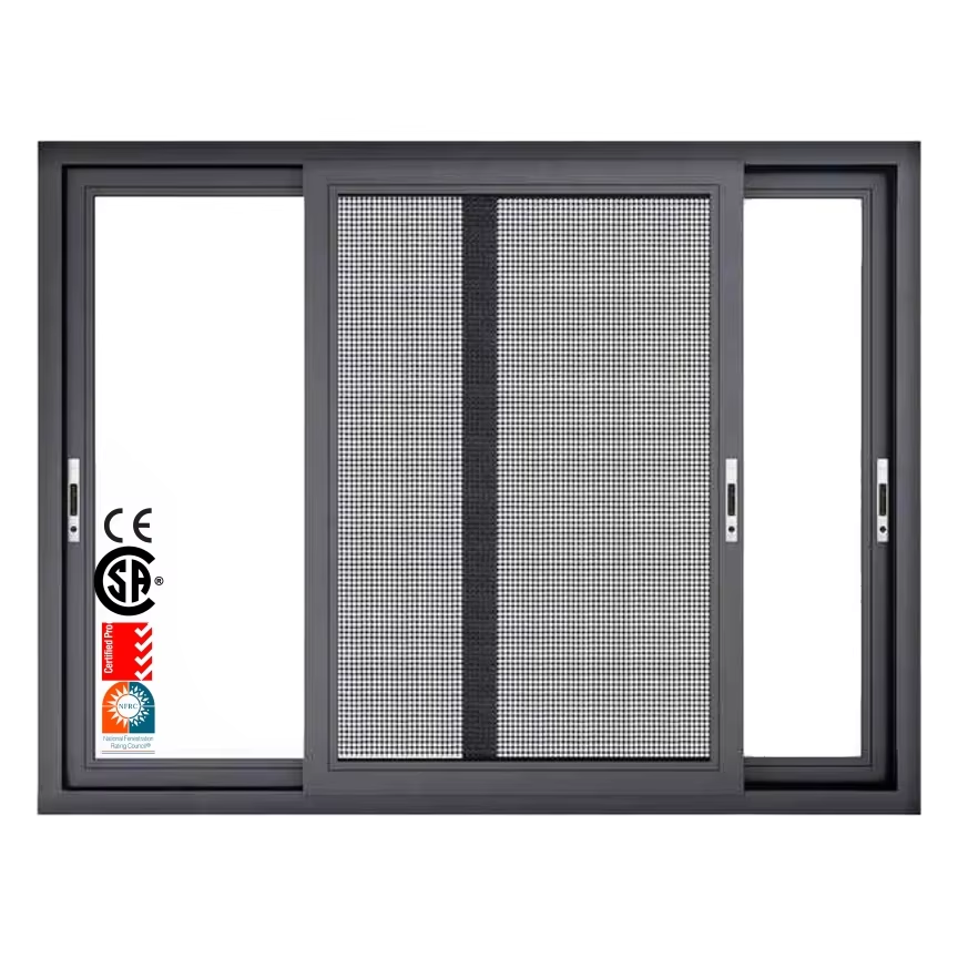 EEHE Aluminum Alloy Exterior Panoramic Waterproof Sliding Windows CE Certified Thermal Break Windproof Anti-Fall Mosquito-Proof