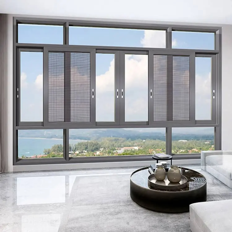 PA Customized PVC Window Profile UPVC Sliding Windows Huge Aluminum Fixed Casement Windows