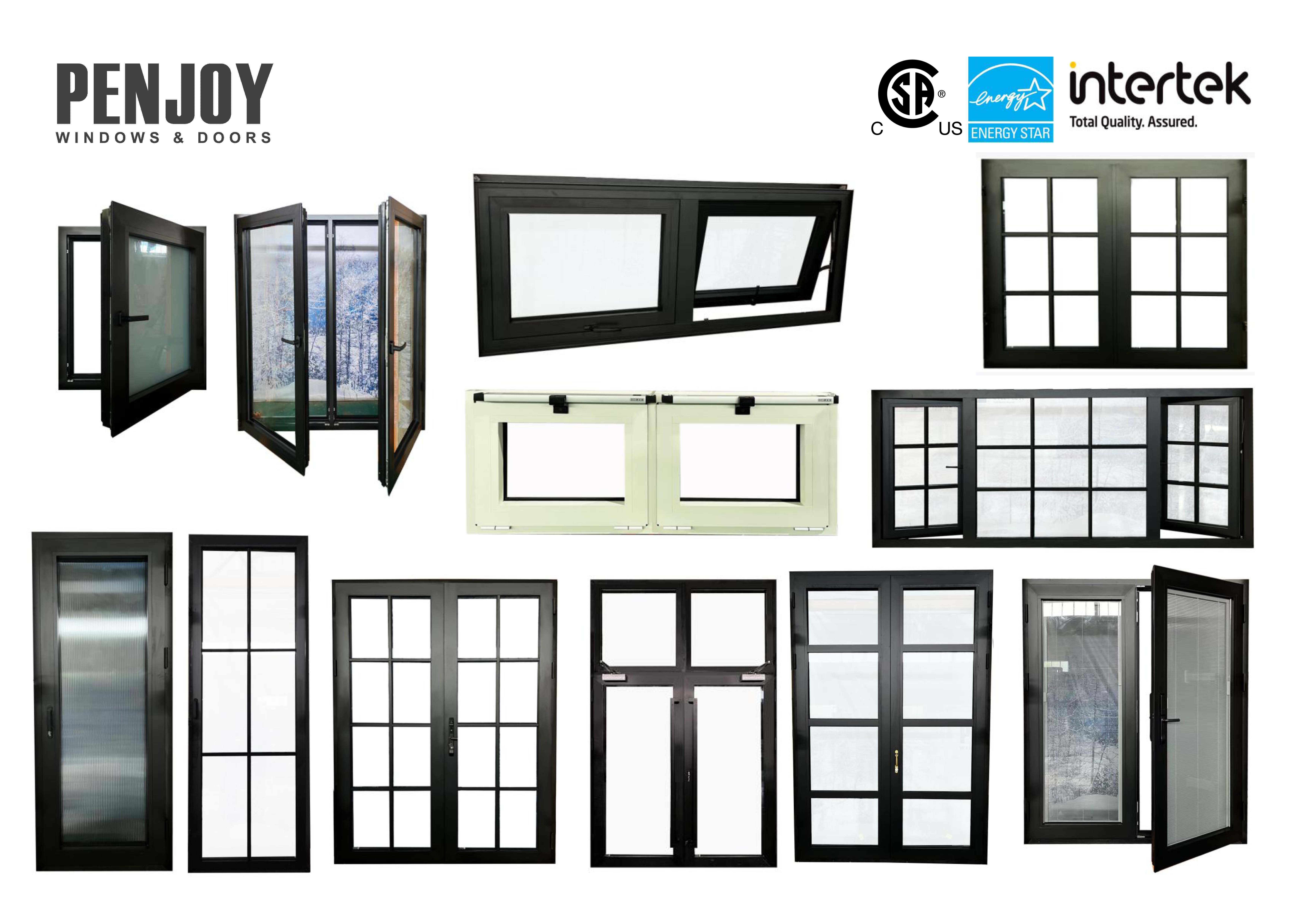 PENJOY Manufacturer Direct Insulation Aluminum Vertical Bifolding Window For Kitchen Exterior