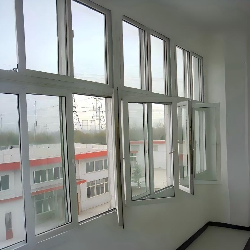UPVC Vinyl Casement Energy Saving Tempered Glass Casement Windows Custom Size Options