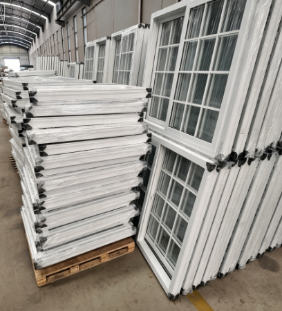 Soundproof, Windproof, and Hurricane-resistant PVC Glass windows for Offices, Vinyl Single/double Glazing, Sliding PVC windows