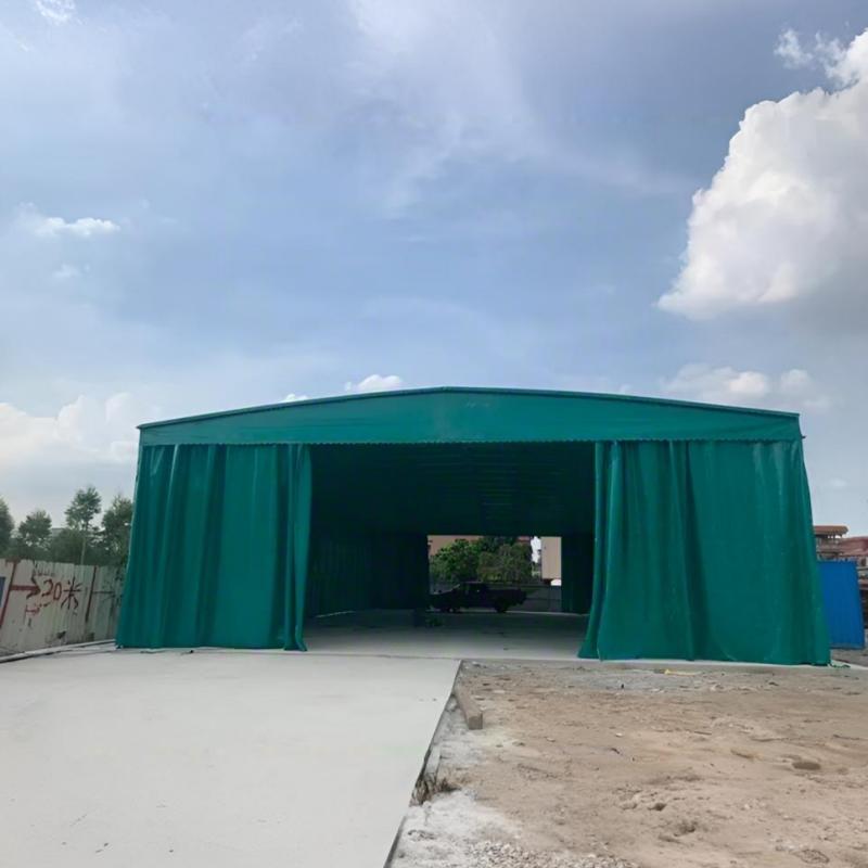 Waterproof UV Resistant Mobile Push Pull Tent PVC Folding Telescopic Canopy Retractable Awning Movable Outdoor Exhibition