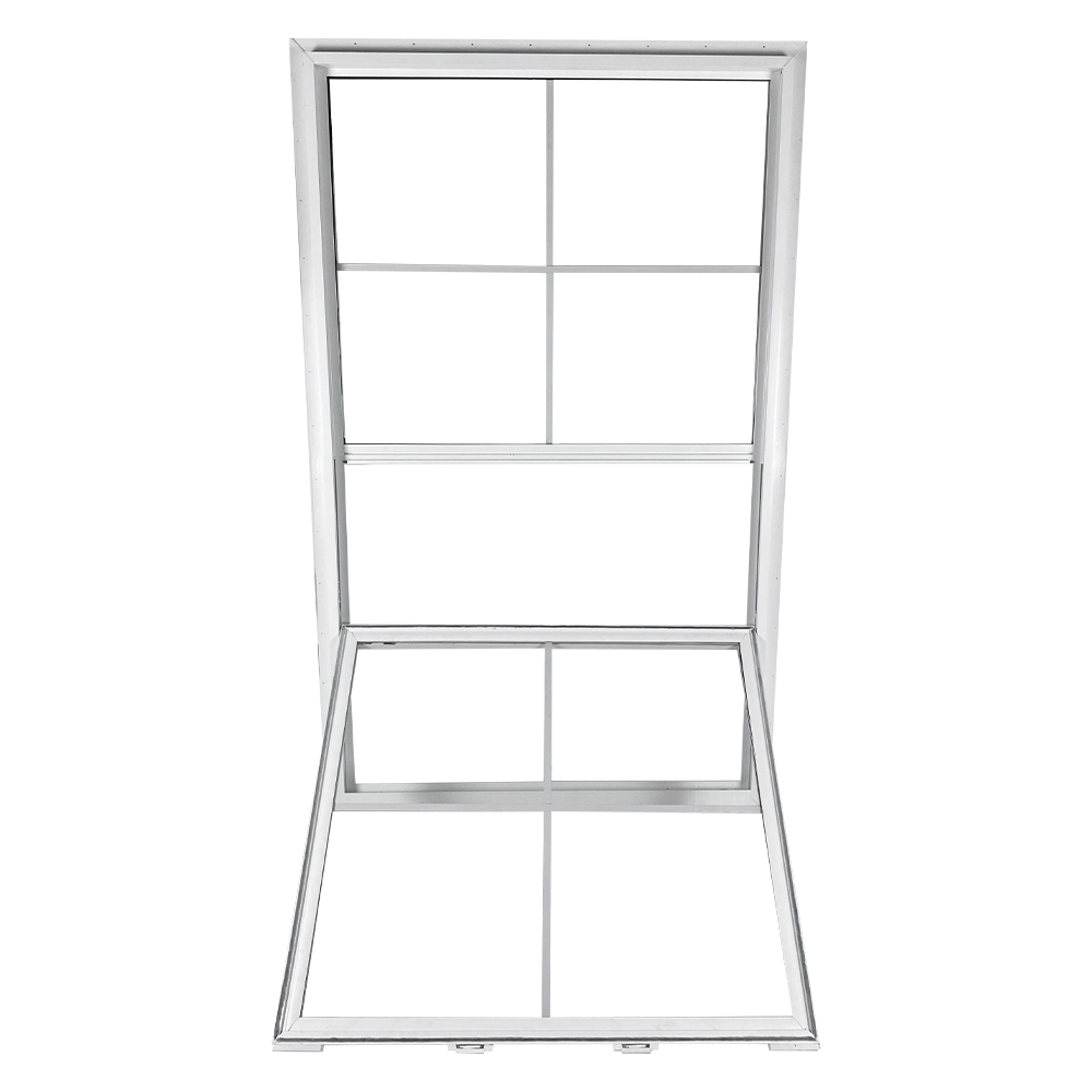 American Style UPVC Vertical Sliding Awning Window Bottom Hung Sash Window with Fiberglass Screen Netting for Apartments