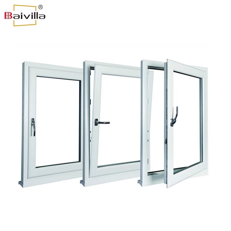European Style PVC Double Glass Windows UPVC Tilt and Turn Window With Hardware Accessories
