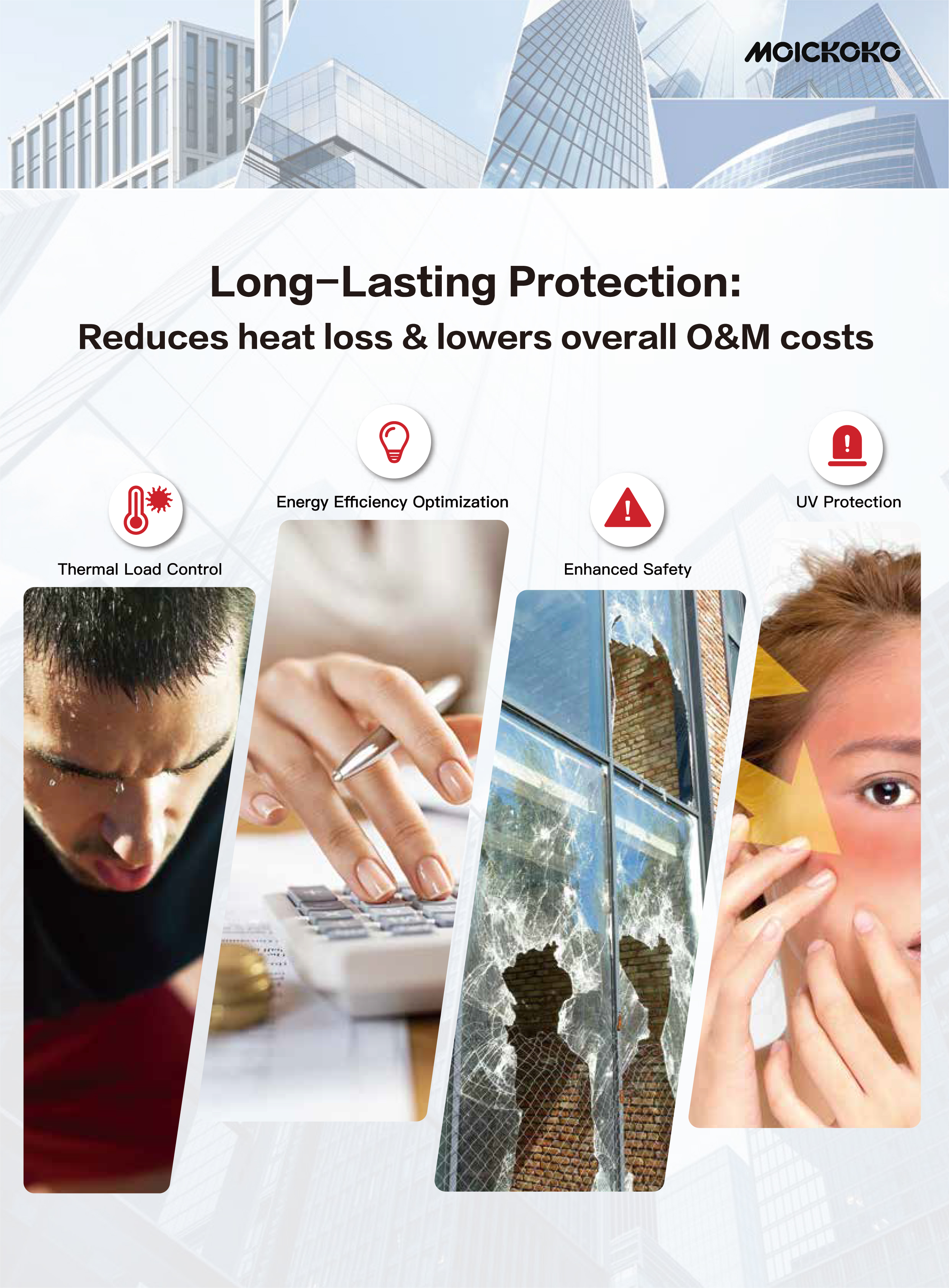Modern Smart Energy Saving Film 70% VLT/99% UV Protection 92% Infrared Heat Insulation Explosion-Proof Window Film For Buildings