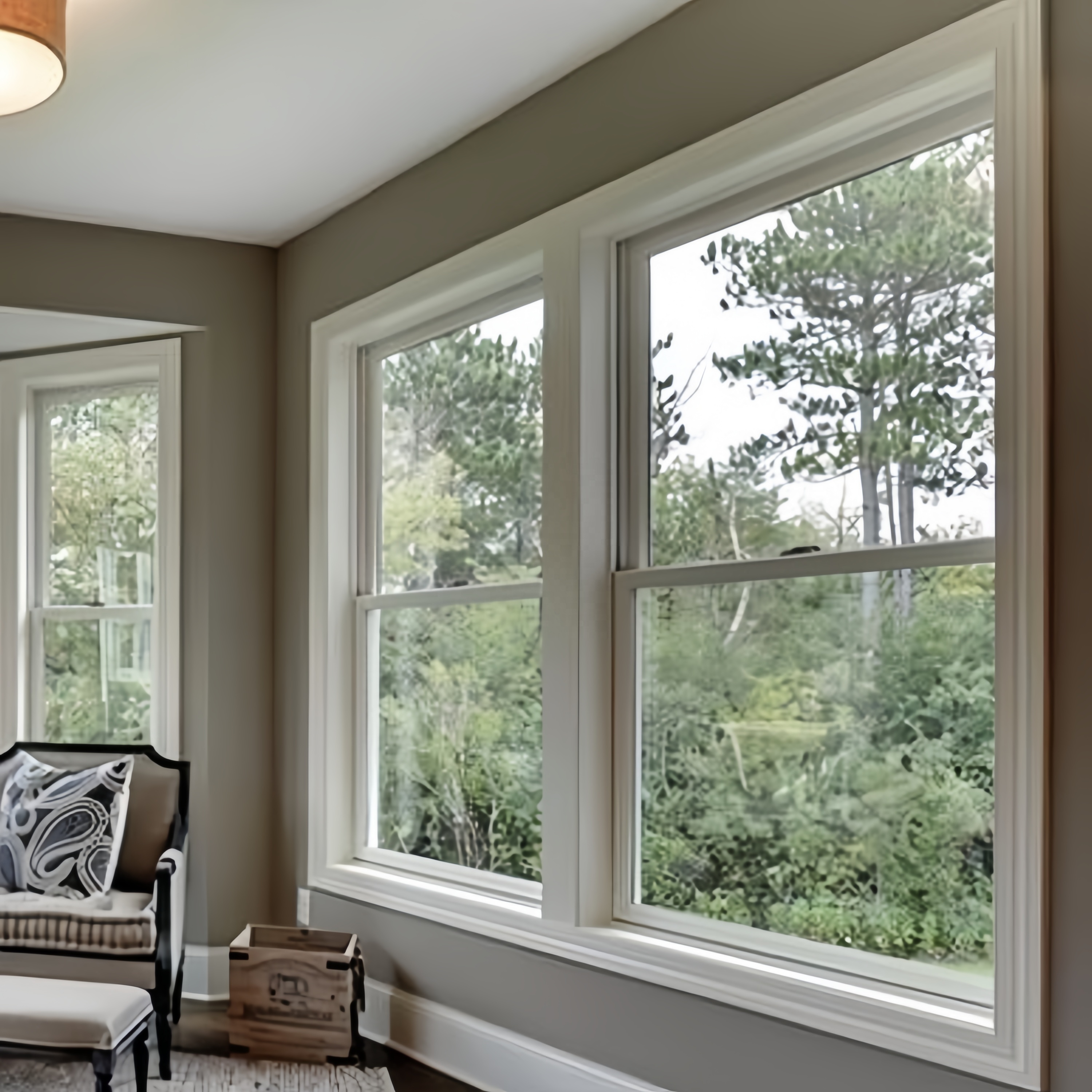Customized Size and Color Windproof Single Double Hung windows Sound Insulation American PVC Vertical Sliding Window for Sale