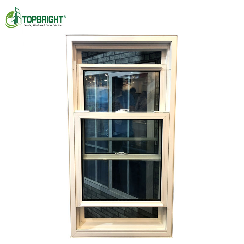 Residential PVC UPVC Window Glass Coastal Wind Resistance Balconies Double Glazed Single Hung Windows