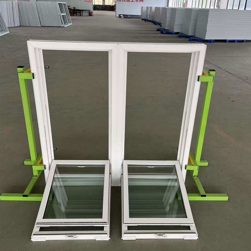 Customized Design PVC Hurricane Impact Casement Windows with Fiberglass Screen Tempered Glass Automatic Opening &amp; Insect Control