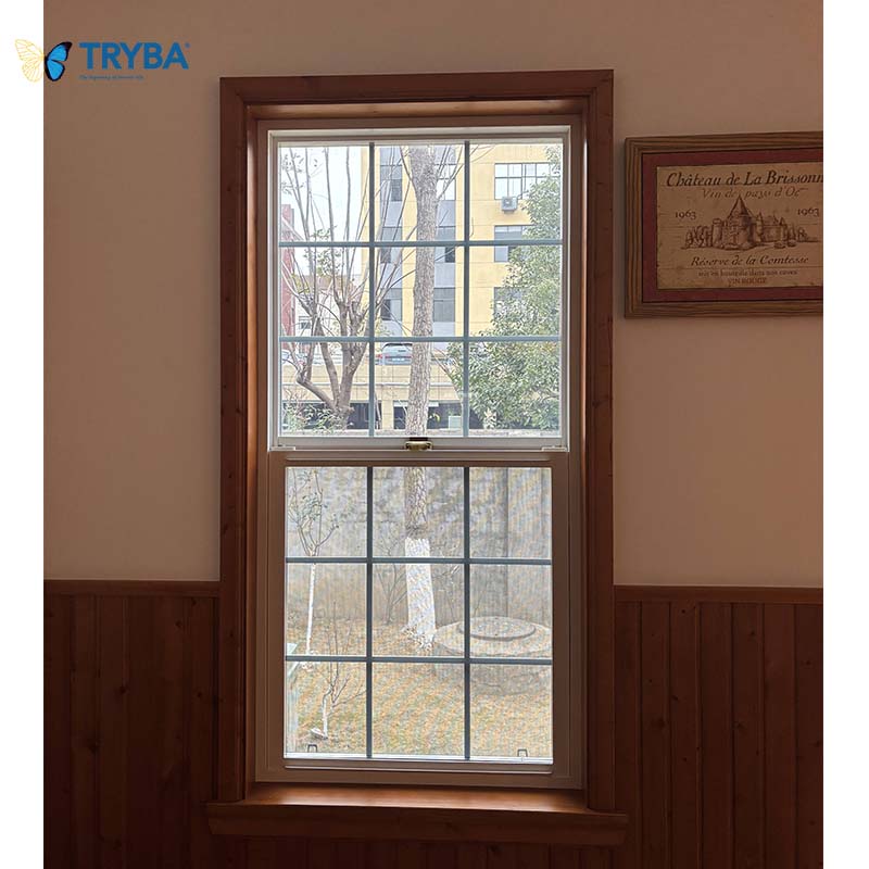 American Standard Double Glazed Low U-Value Vinyl Single Hung Windows For Residential Homes