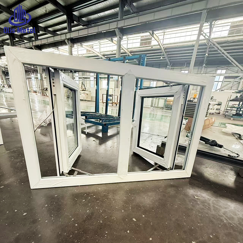 Multi-point Lock Cylinder And EPDM Sun Protection Strip UPVC Vinyl Frame Outward-opening French Casement windows