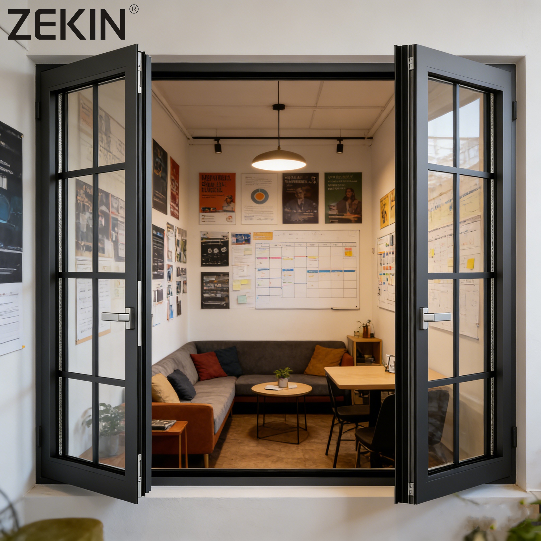 ZEKIN NFRC USA Villa House Project Impact Double Glass Energy Efficient Thermal Break Hurricane Aluminum Alloy Casement windows