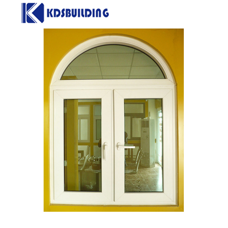 Kdsbuilding Round Custom Casement UPVC Glass Arch Top Casement Window Vinyl