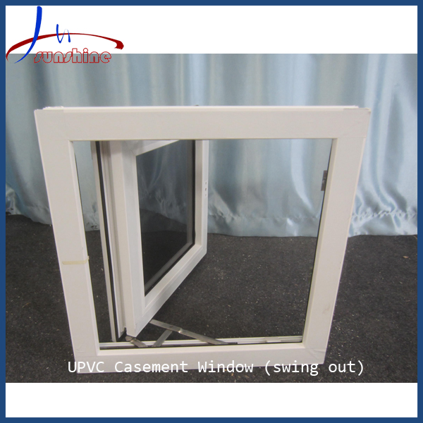 Customized UPVC PVC Single Panel Swing out Window with Fixed Glass Window