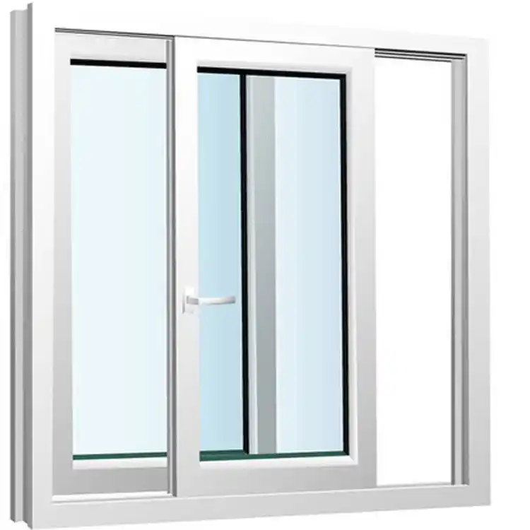 Soundproof and Windproof Glass UPVC Windows, Double-layer Insulated Glass Vinyl Sliding PVC windows