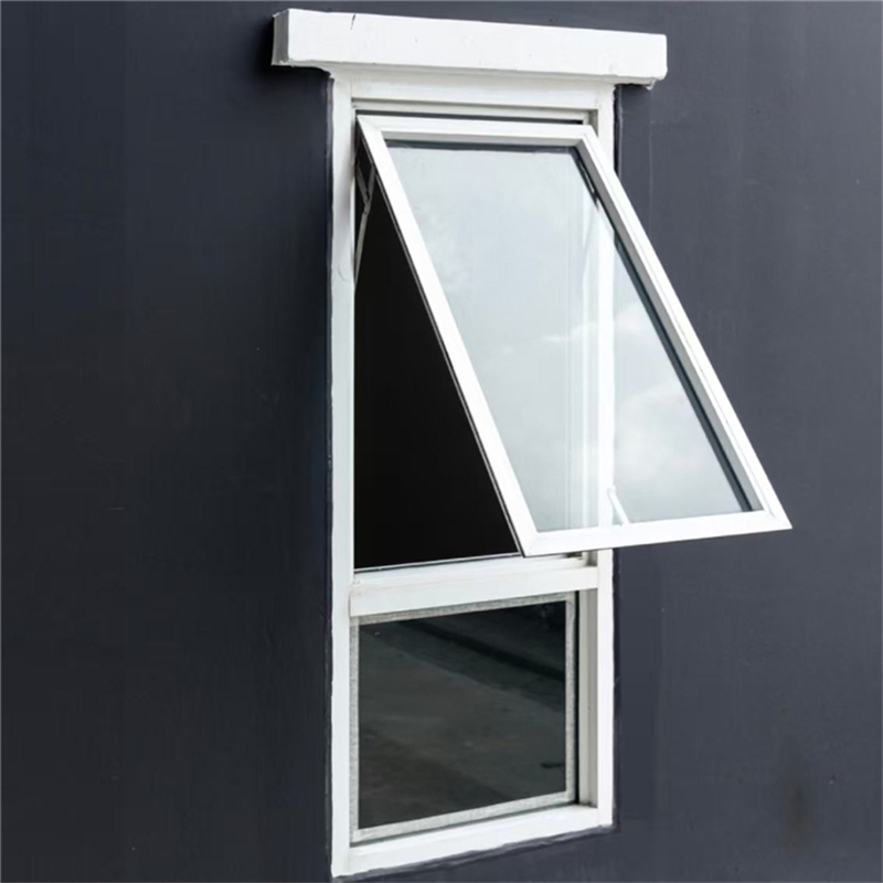 Simple Design UPVC Awning Glass Window with Frosted Film for Residential Use