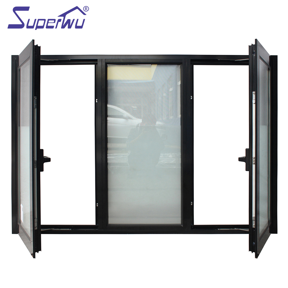 Miami Florida Dade Aluminum windows Doors Hurricane Impact Glass Casement Window With Retractable Flyscreen