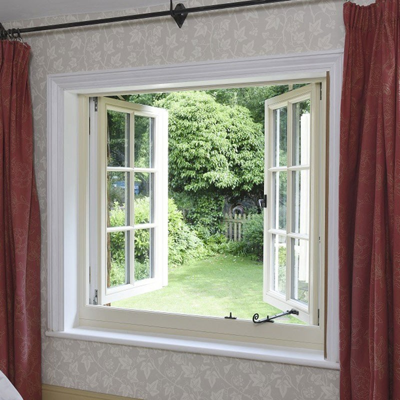 Soundproof and Windproof Glass UPVC Windows, Double-layer Insulated Glass Vinyl Sliding PVC windows