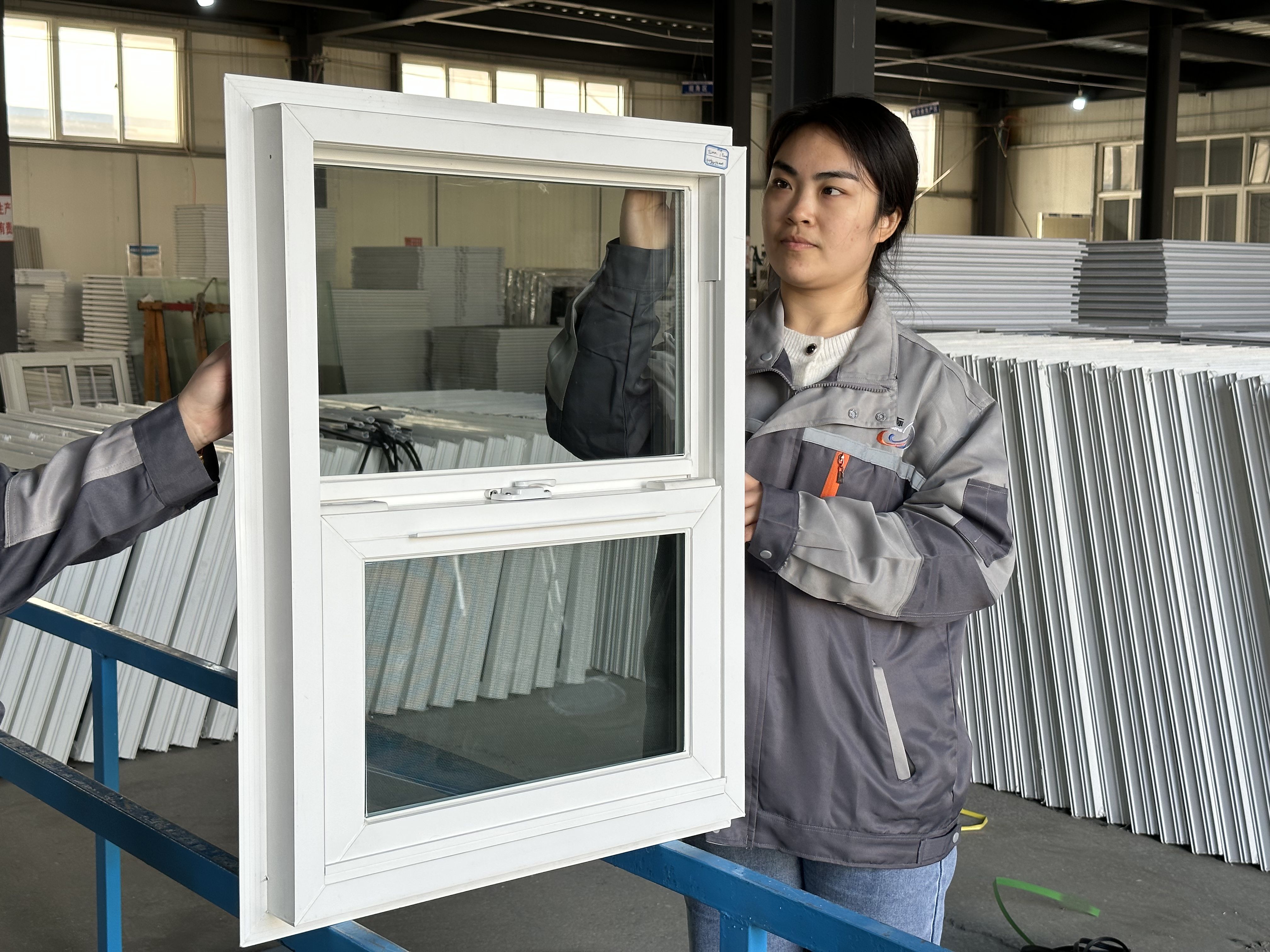 White Pvc Frame Plastic Upvc Single Energy Efficient Vinyl Windows Sliding Hanging Double Hung