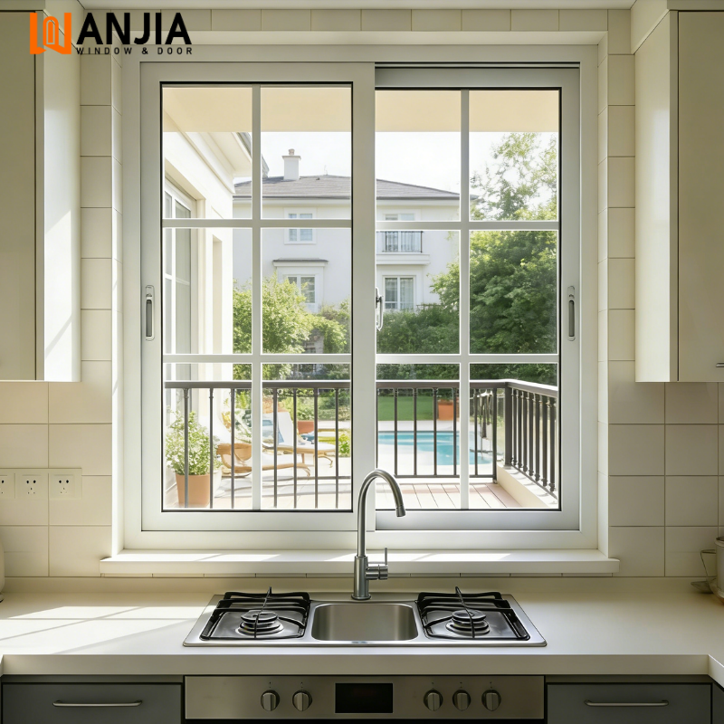 French Design Windproof Heat-Insulated PVC Sliding Windows for Living Room Upvc Glass Windows Vertical Opening Pattern Plastic