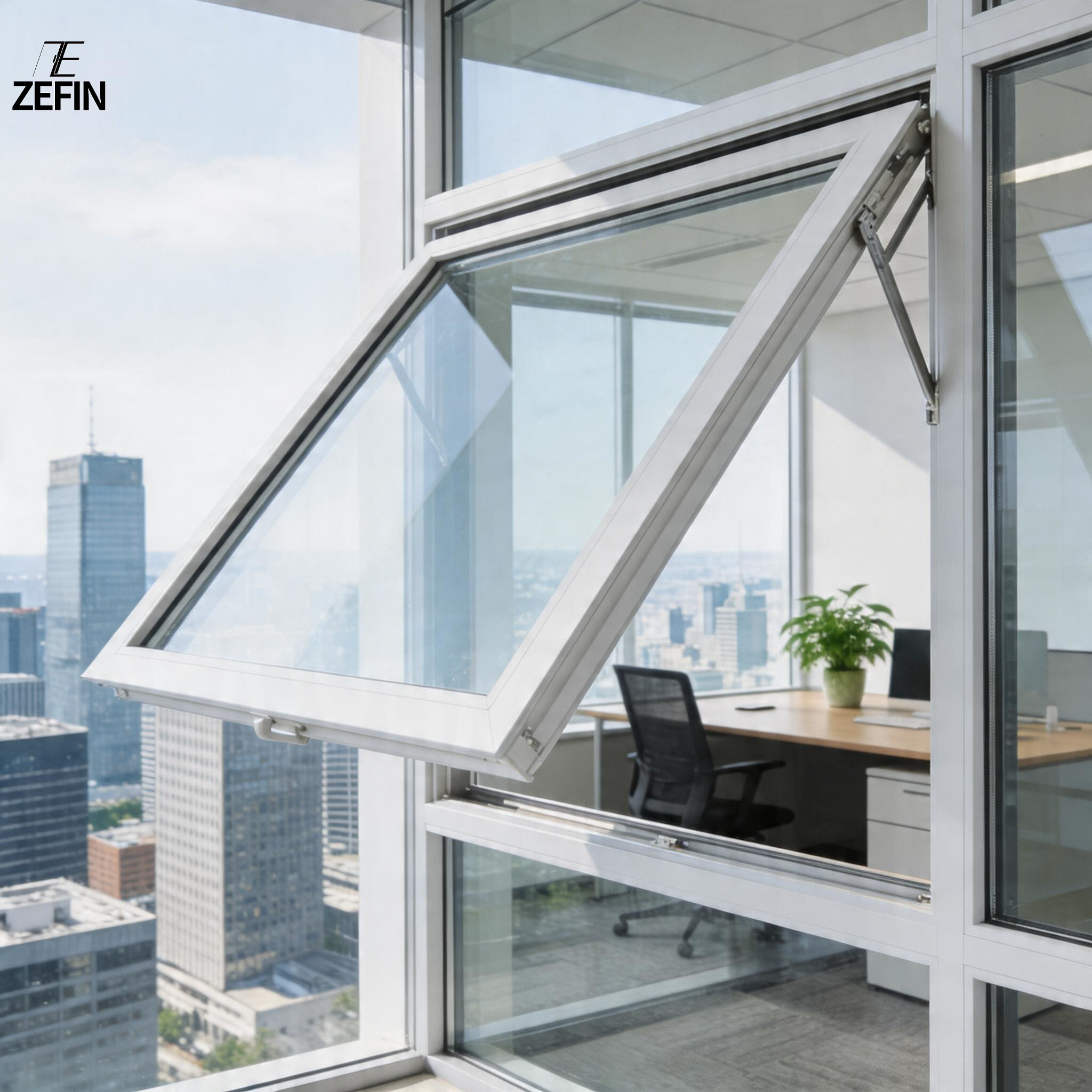 High Quality Commercial Building UPVC System Awning Window with Double Glazed Awning Window and Soundproof Modern Design