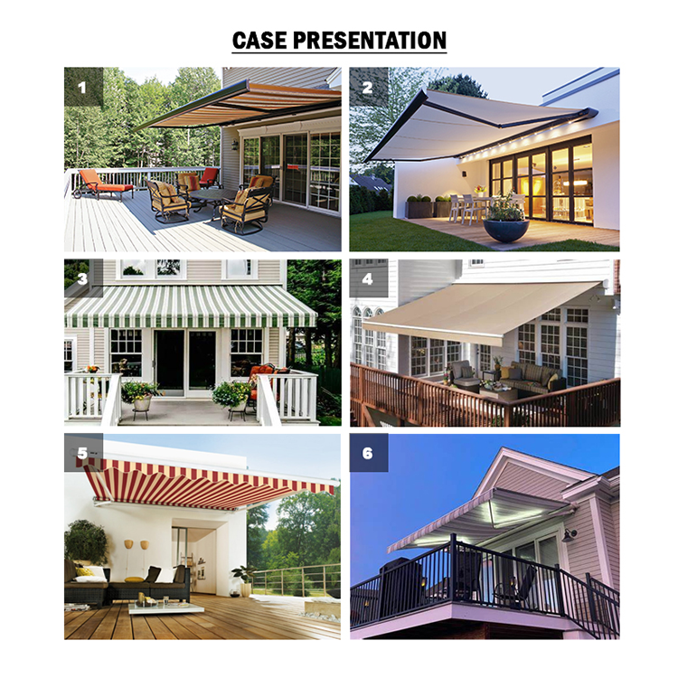 Large Outdoor Retractable Awning Tent Full Cassette Motorized Remote Control Aluminum Acrylic Extendable Patio Canopy For