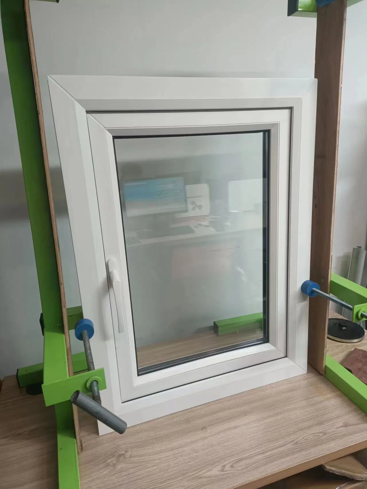 PVC Swing Push out Window Double Glaze Residential Casement Windows with High Quality Lock UPVC Windows