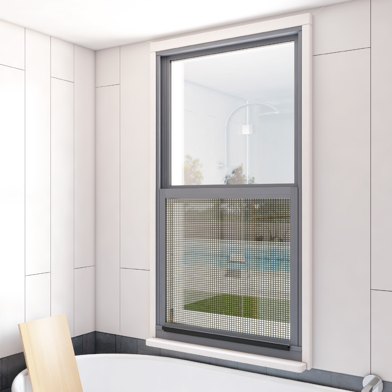 upvc windows double lift windproof dustproof and heat insulation vertical sliding window