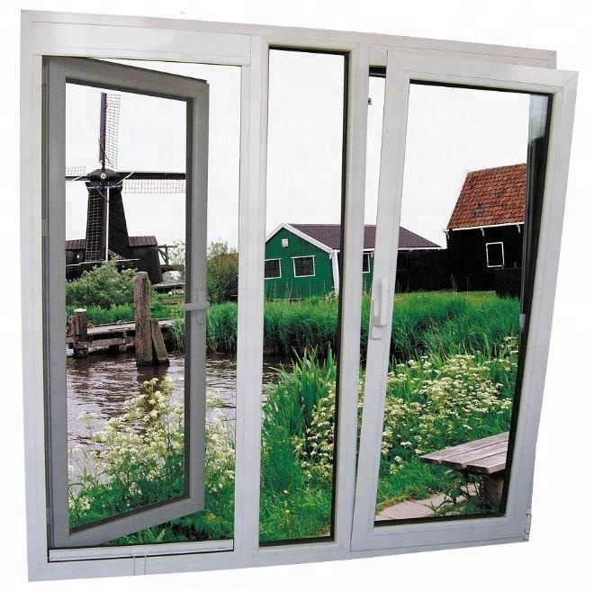 KIN LONG Hardware UPVC Tilt Turn Window European Modern Design Style Fiberglass Screen for Hotels Folding Swing