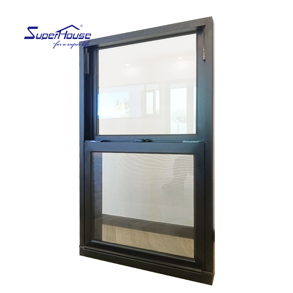 Custom Size NFRC NOA FPA AS2047 Certificated House Vinyl Double Hung Window With Double Glazed