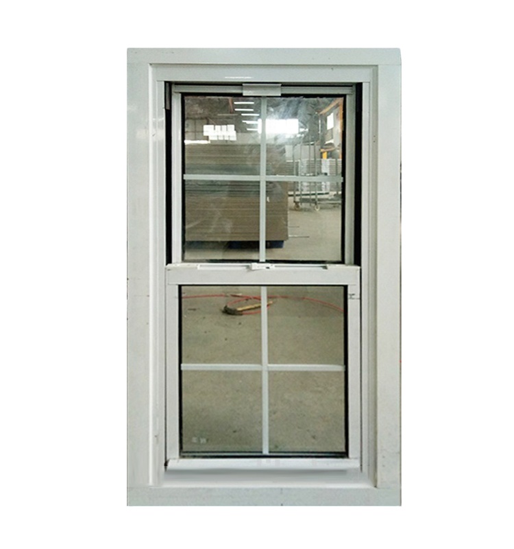Simple Design PVC Double Hung Window UPVC Vinyl Insulated Residential House Double Glazed Windows