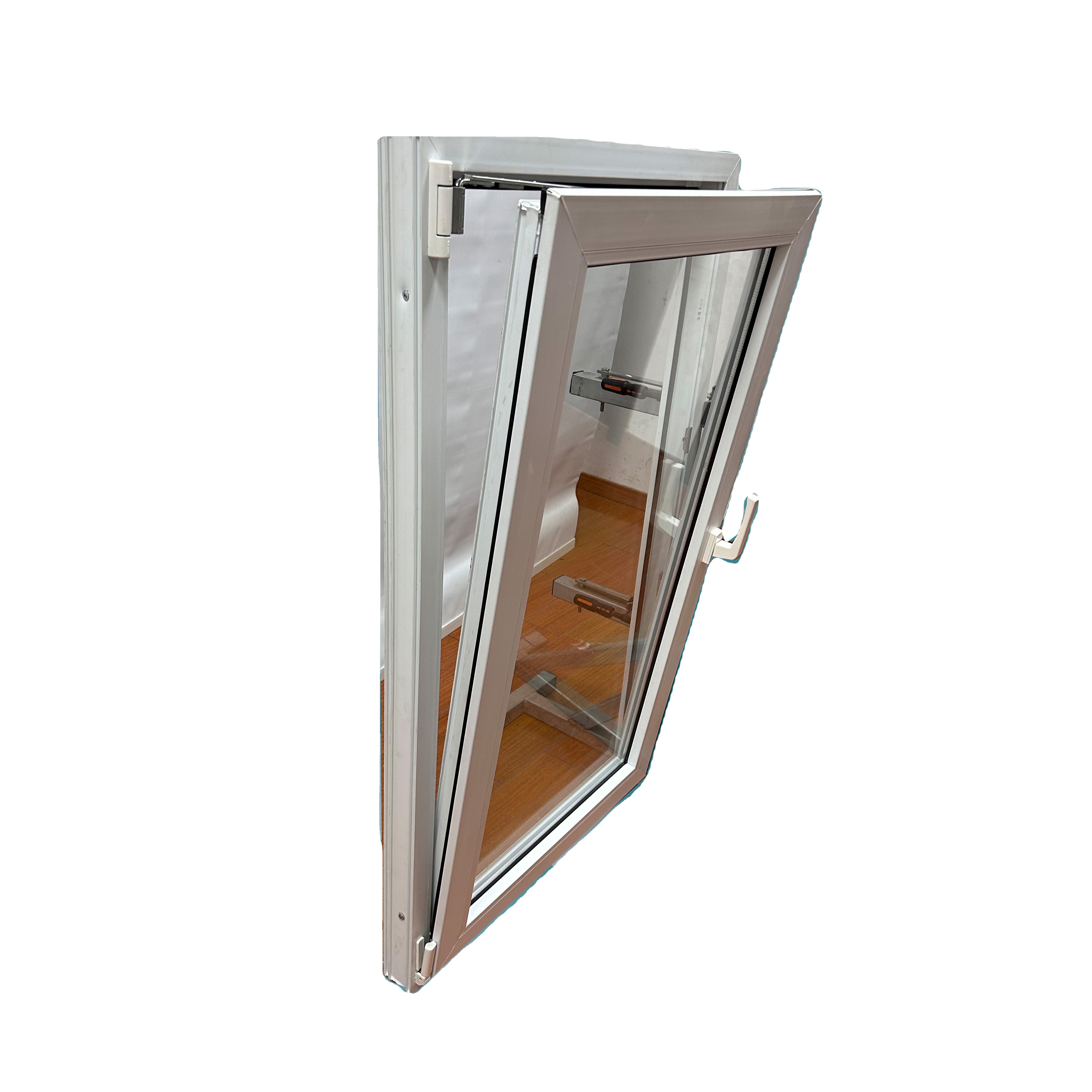 Upvc Tilt and Turn Window Kin Long Chinese Top Brand Hardware Vinyl Window Good Sealing Double Tempered Glass