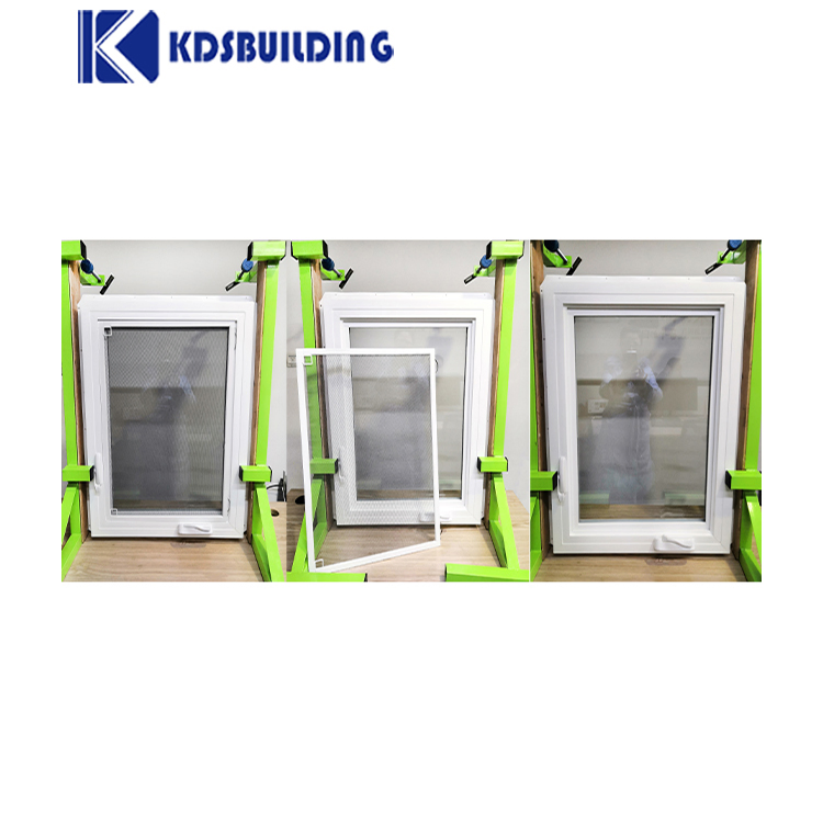 Kdsbuilding American America Plastic PVC UPVC Vinyl USA Swing Operator Open Custom Hand Crank Casement Windows with Fly Screen