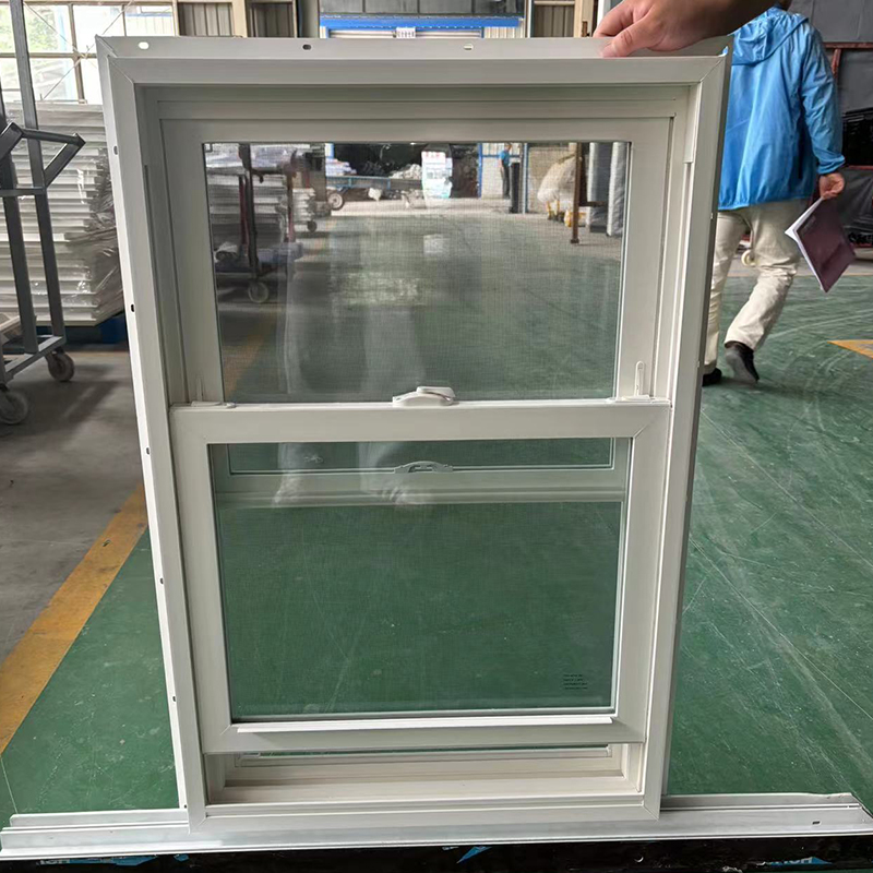 Prefabricated Houses Upvc Double Hung windows with Flange White Vinyl Double-Hung Sash Window
