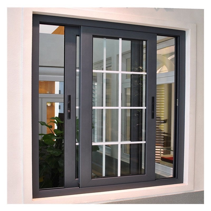 NUOXIN Hurricane Impact Modern Double Glazed Pvc Profile Black Upvc Windows And Doors Glass Horizontal Sliding Vinyl Window
