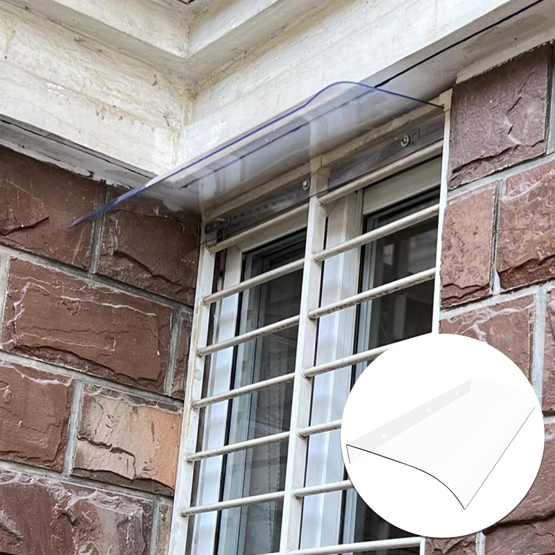 Modern YUEYOU Polycarbonate Roofing Sheet 3.5mm Durable Rainproof Outdoor Transparent Canopy Bracket Awning 5 Year Warranty