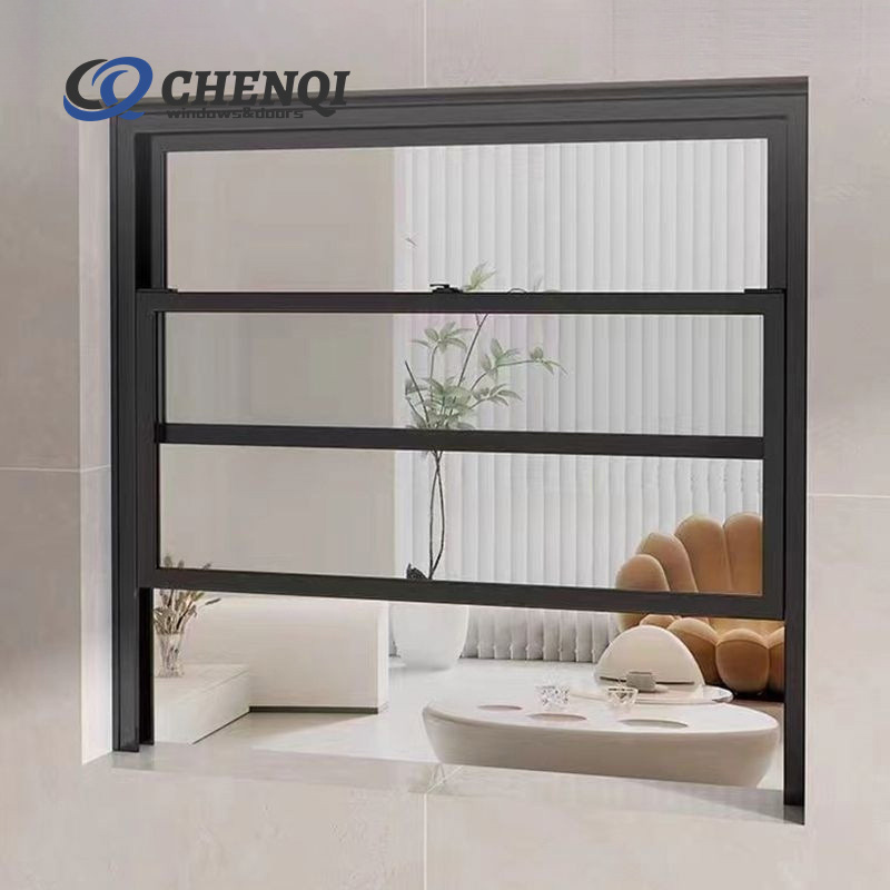 American Style Vinyl UPVC Hand-operated Single Double Hung Windows Double Tempered Glazed Hung Window Top Hung Window