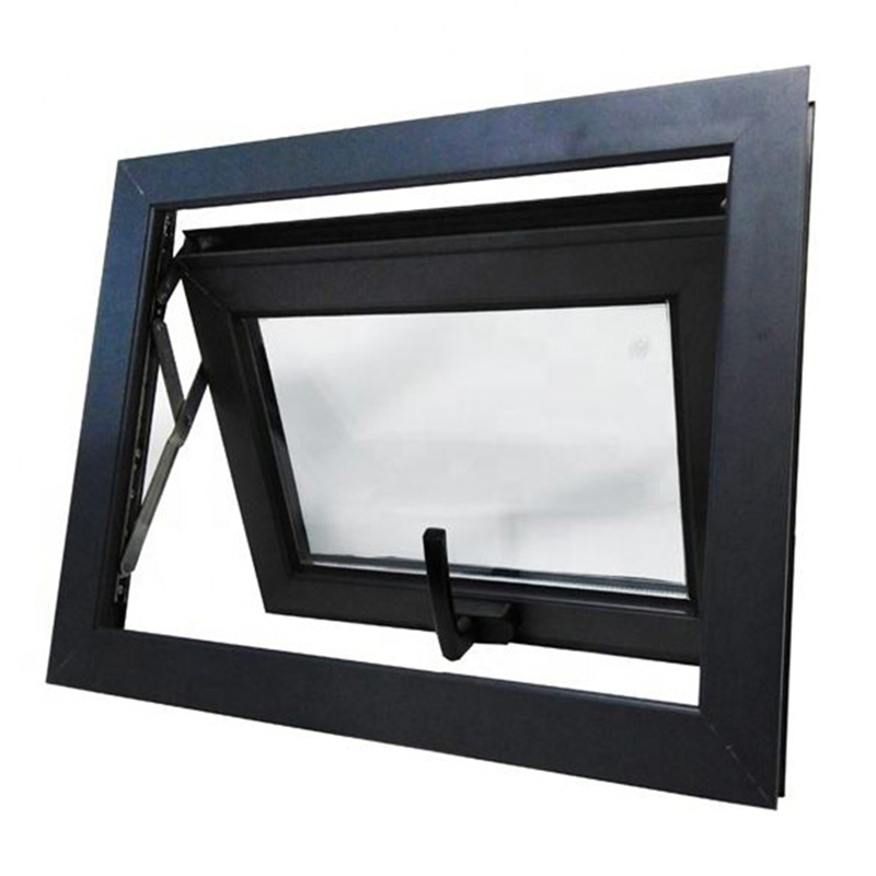 Simple Design UPVC Awning Glass Window with Frosted Film for Residential Use