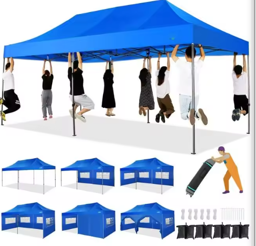 Wholesale Custom Heavy Duty Double Layer Canopy 10x10ft Folding Church Windows Polyester Fabric Waterproof Outdoor All Seasons