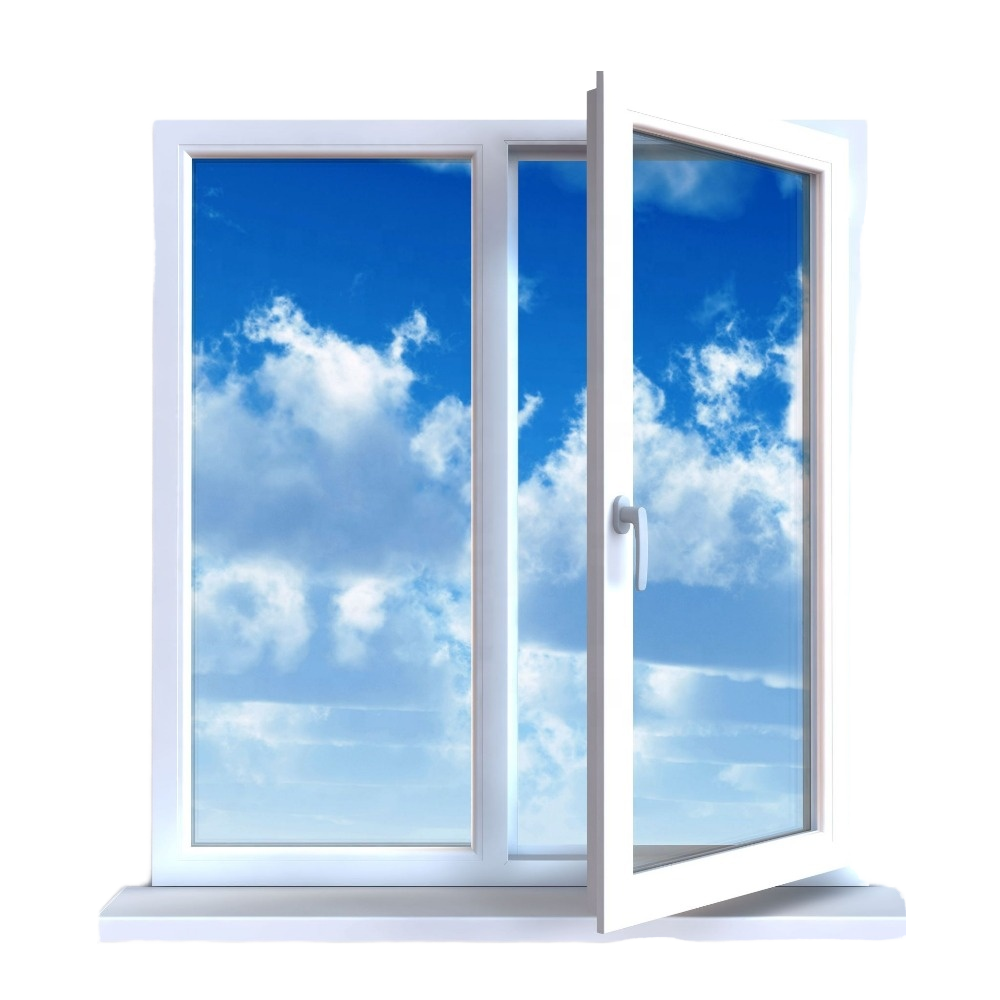Customized Design PVC Hurricane Impact Casement Windows with Fiberglass Screen Tempered Glass Automatic Opening &amp; Insect Control