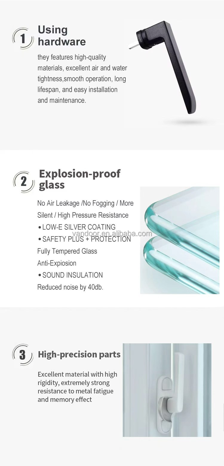 Heat Insulation UPVC Windows and Doors Tilt and Turn Window PVC Window Frames PVC Casement Windows UPVC Casement Windows