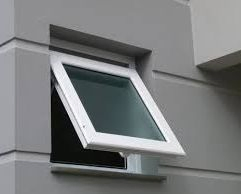 Modern Design Reflective Art Pattern Glass Handle Lock Hinges UPVC PVC Vinyl Awning Windows Profile with External Fixed Sash