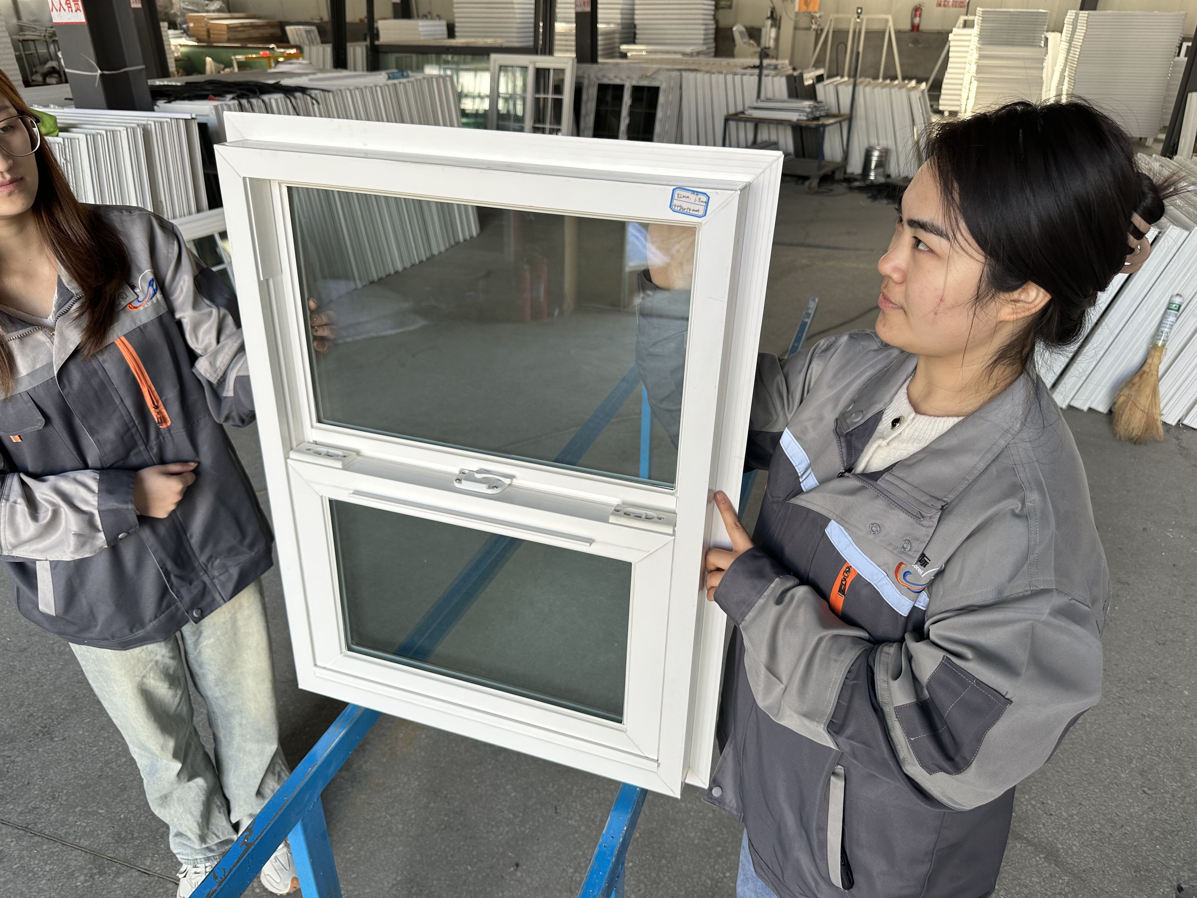 White Pvc Frame Plastic Upvc Single Energy Efficient Vinyl Windows Sliding Hanging Double Hung