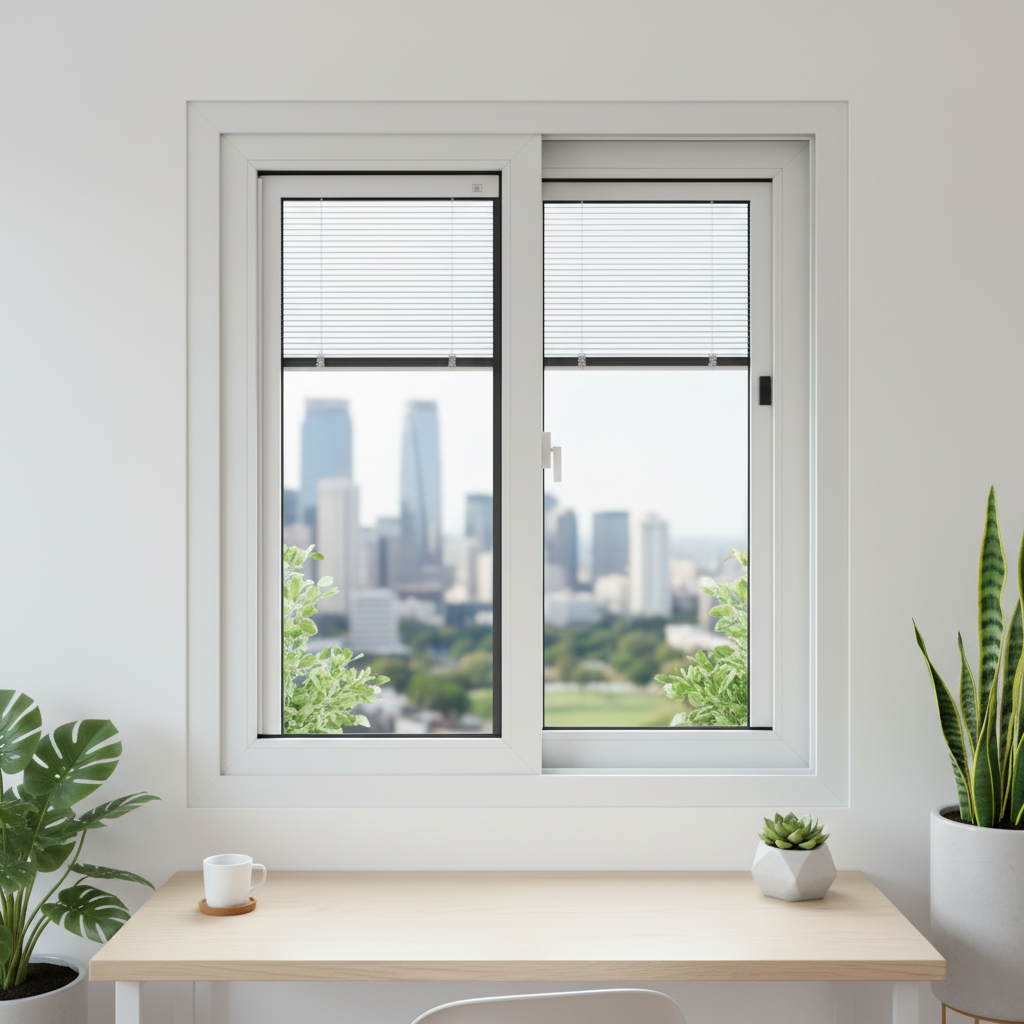 Modern Design UPVC Casement Window Double Glazed Tinted Glass Heat Insulation Soundproof PVC Windows for Hotel Commercial Use
