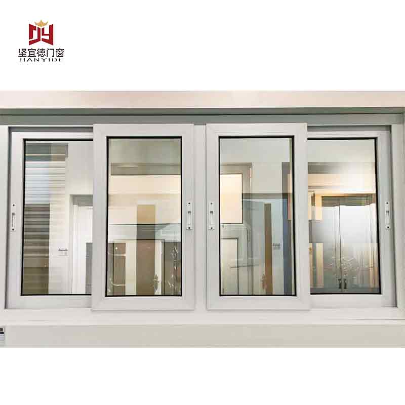 Modern Waterproof Horizontal Sliding Window White UPVC Double Glazed Hanging Customized Size For European Style Aluminum Window