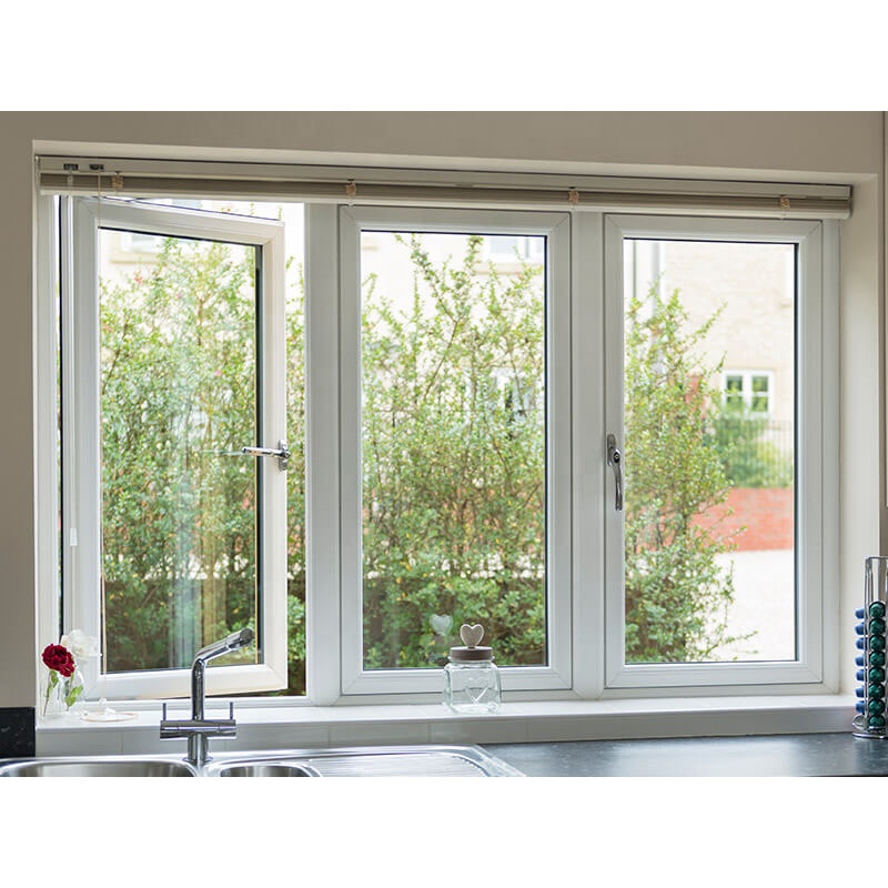 Factory Directly Supply Hurricane Impact Vinyl Casement windows American Style Soundproof Double Glazing Upvc Swing Window