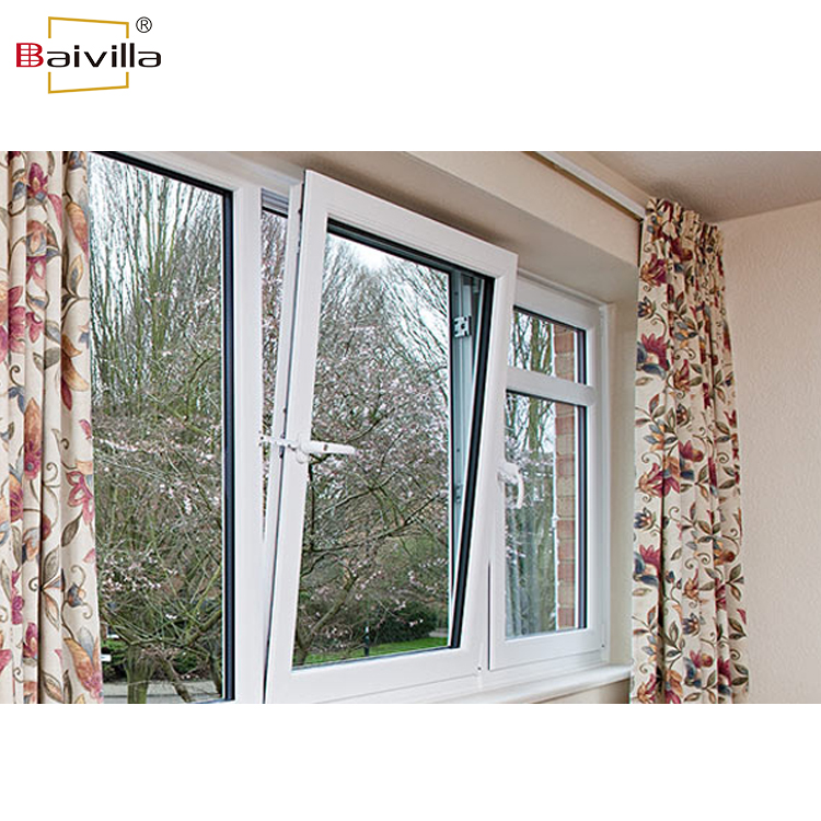European Style PVC Double Glass Windows UPVC Tilt and Turn Window With Hardware Accessories