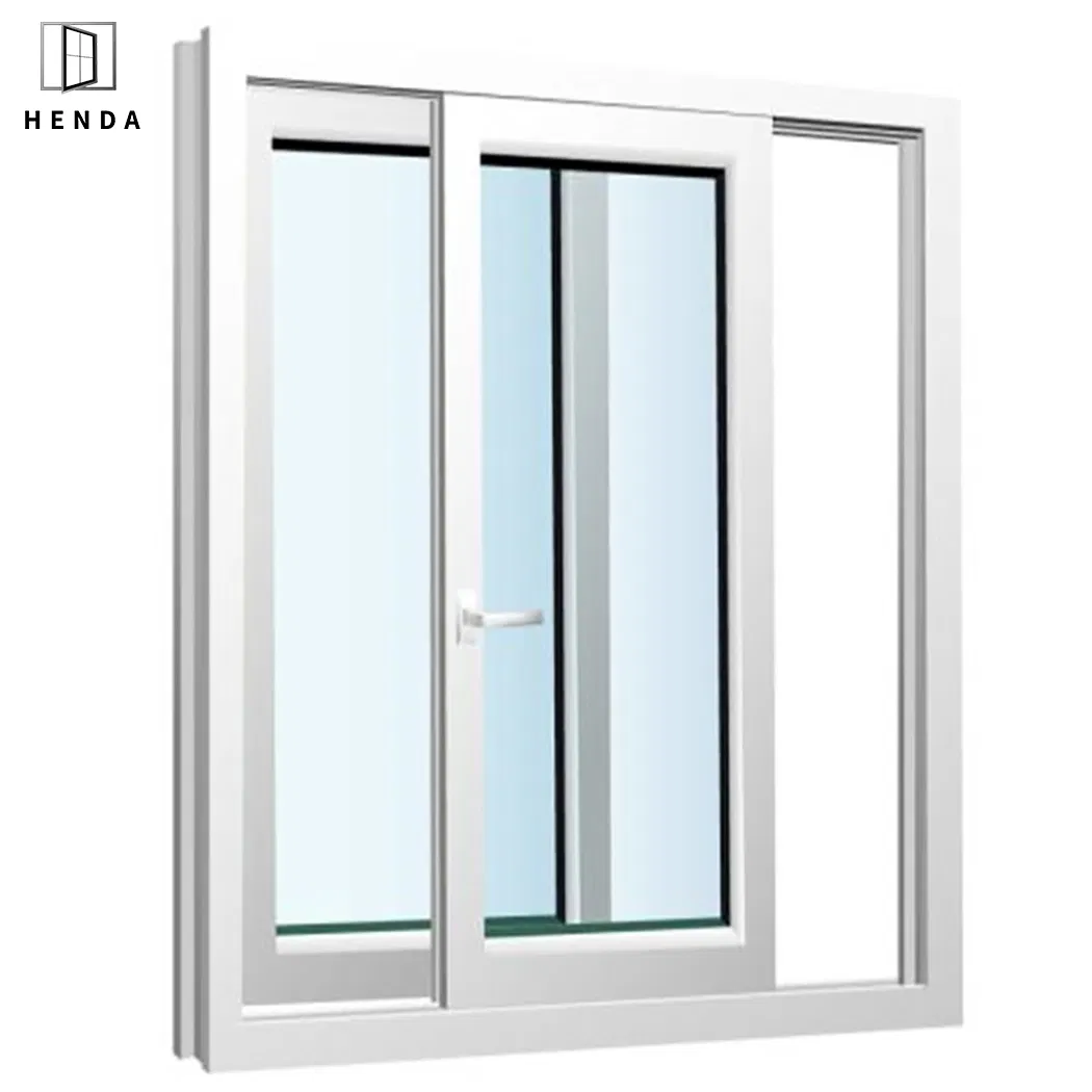 Heat Proof Performance UPVC/PVC Plastic Profile Double Glazed Fixed PVC Window
