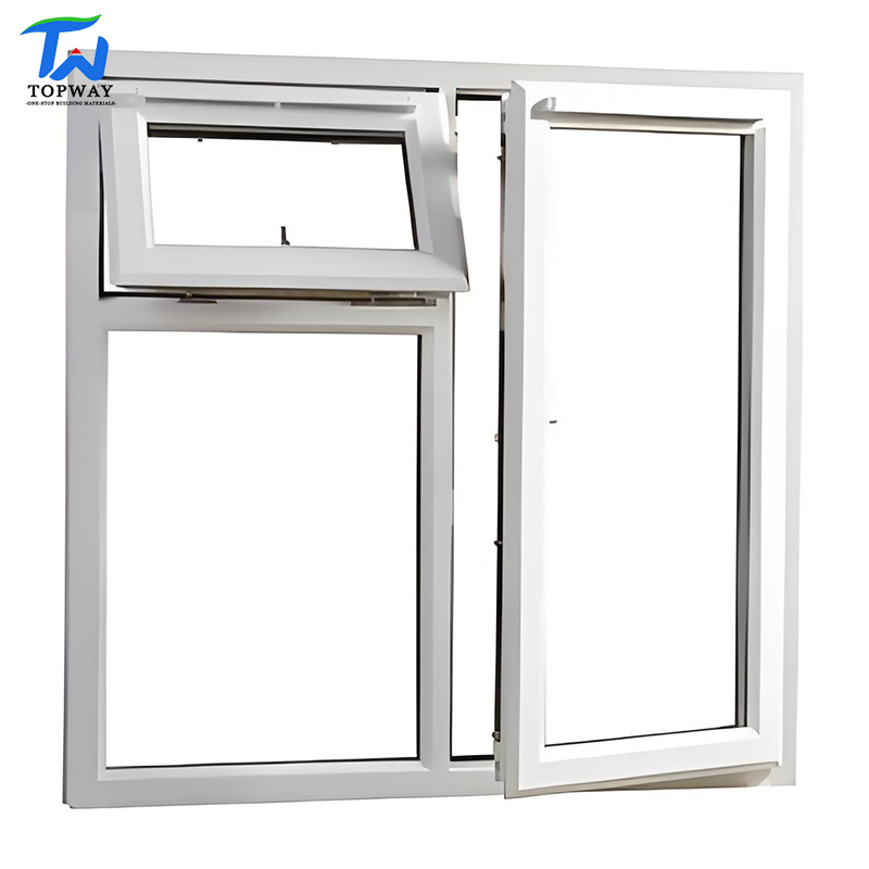 UPVC Casement Window Double Tempered Glass Soundproof Thermal Insulation Security Energy Saving Vinyl Window for Residential