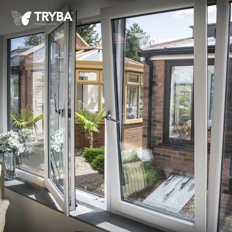 NFRC Standard Energy Efficient Triple Glazed 0.8w German Hardware UPVC Tilt And Turn Windows For Passive House
